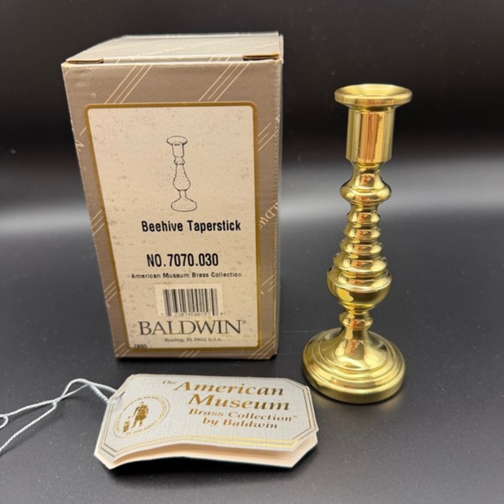 Baldwin Beehive Taperstick 5" New in Box‎